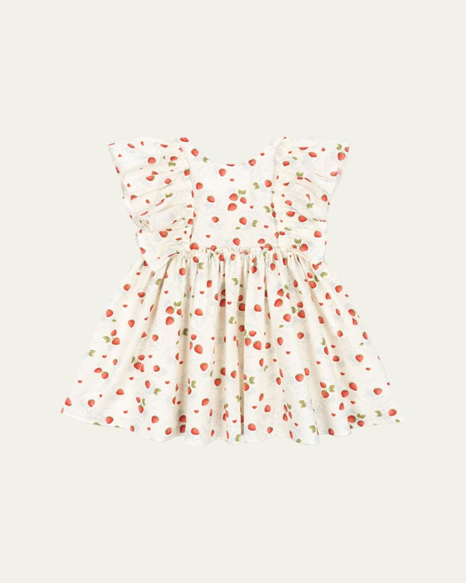 Girl's Evia Strawberry-Print Dress, Size 18M-10